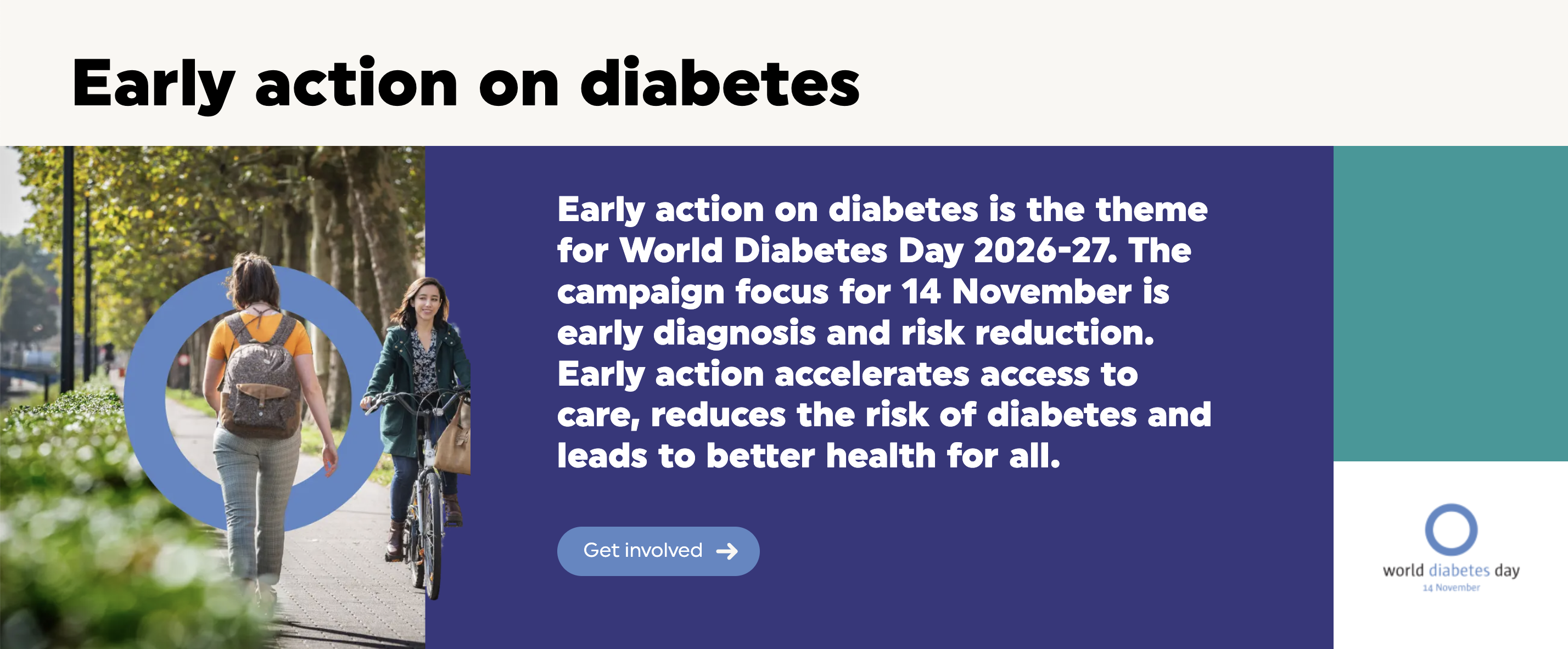 แคมเปญวันเบาหวานโลกประจำปี 2026 ในปีนี้ หัวข้อ ‘Early action on diabetes’ 