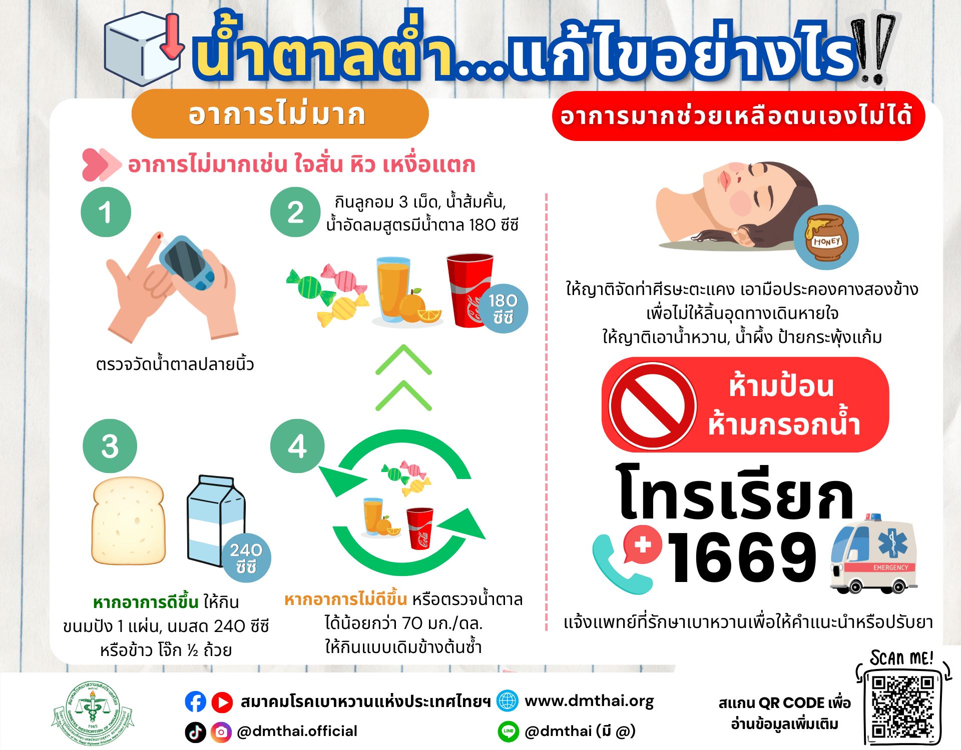 น้ำตาลต่ำ…แก้ไขอย่างไร 